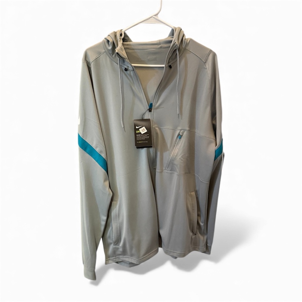 Men’s  Dri- Fit Nike Gray and Teal Performance Jacket